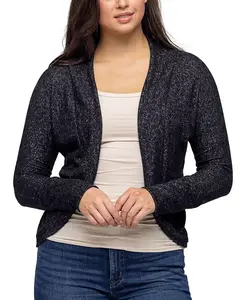 Женское длинное болеро с закругленным подолом и открытым передом 24seven Comfort Apparel, черный