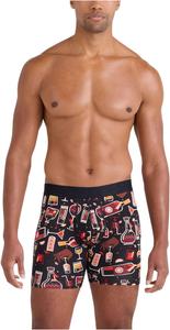 Боксеры SAXX UNDERWEAR Droptemp Cooling Cotton Boxer Brief Fly, цвет Host With The Most/Black