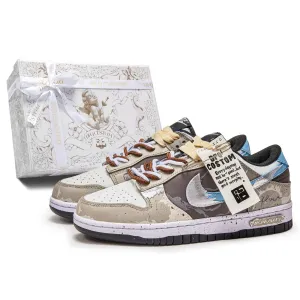 Nike Dunk DA VINCI, коробка, коричневый тон амортизация устойчивость к истиранию баланс low top скейтборд обувь unisex