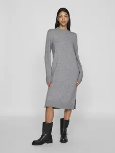 Трикотажное платье Vila "VIRIL CREW NECK L/S MIDI DRESS - NOOS", серый