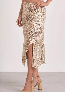 Сахара: миди-юбка с принтом и разрезом по боку, мультиколор ELAN