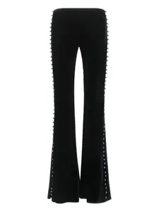 Расклешенные брюки, украшенные бусинами Roberto Cavalli, черный