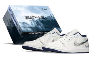 Jordan Баскетбольные кроссовки Air 1, увеличивающие рост, низкие, винтажные, мужские, сине-белые