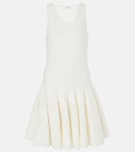 Мини-платье из хлопкового кружева Alaïa, Blanc