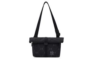 Сумка Хобо, Одноплечевая Сумка-мессенджер, Кроссбоди, Застежка-молния Обычная Унисекс Черная MLB