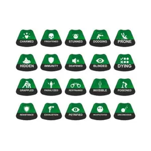 Набор жетонов условий — темно-зеленый, War Tiles - RPG Tokens