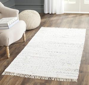 Ковер из коллекции Rag Rug от SAFAVIEH, 77 x 122 см, , цвет Ivory & Multi, ручной работы, богемная полоска, хлопок, идеален для помещений с высокой проходимостью: прихожая, гостиная, спальня (RAR121G)