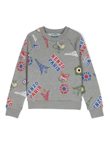 Толстовка с логотипом Kenzo Kids, серый