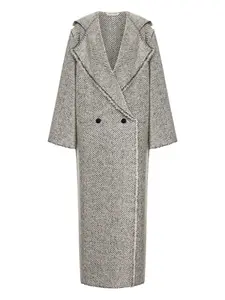 Пальто с узором в елочку Alberta Ferretti, белый