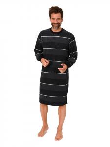 Ночная рубашка NORMANN Frottee langarm Bündchen, черный