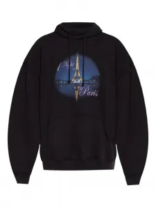 Худи с принтом Night In Paris Vetements, черный