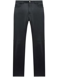 Courrèges кожаные брюки прямого кроя, черный