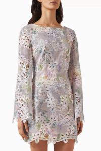 Платье Jacinta с длинными рукавами в разноцветном принте ELLIATT, мультиколор