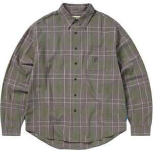 Never That клетчатая вышитая рубашка Thisisneverthat, оливковый