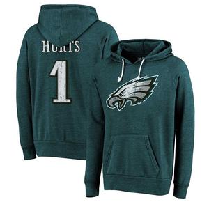 Мужская футболка Majestic Threads Jalen Hurts Green Philadelphia Eagles, цвет Eag Green