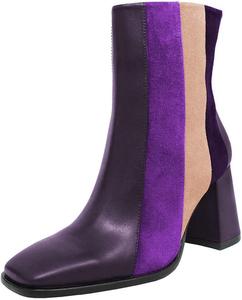 Женские ботильоны YDN с квадратным носком и высоким каблуком, контрастная строчка, для вечерних вечеринок, размеры 4-15 США