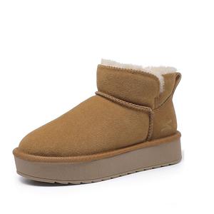 WOOS BOBO Женские зимние ботинки Camel с термо-водонепроницаемым эффектом, увеличивающие рост