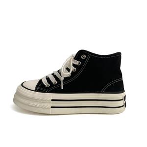 City camel Высокие скейтерские кроссовки женские - черные, цвет Black