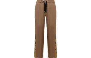 Брюки с принтом baroque и шнурком VERSACE, коричневый