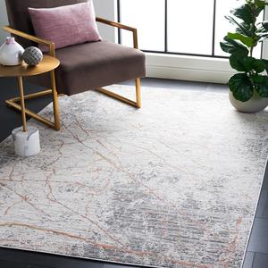 Ковер SAFAVIEH, 122 x 183 см, Vogue Collection, Beige & Rose, современный абстрактный дизайн, не линяет и прост в уходе, идеален для помещений с высокой проходимостью: прихожая, гостиная, спальня (VGE222B)