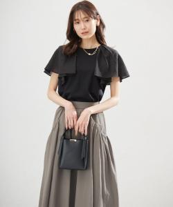 Блузка из хлопка, напоминающая накидку, с перфорацией Suite, цвет Black [005]