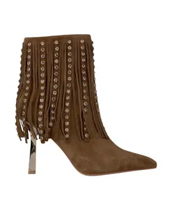 Высокие ботильоны с бахромой Alma En Pena, коричневый