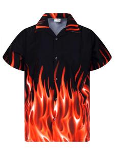 Рубашка King Kameha Flames, оранжевый