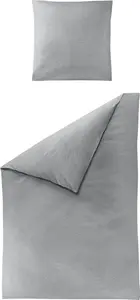 Постельное белье BIERBAUM из жатого хлопка светло-серого цвета 155x220 см, с 1 наволочкой Bierbaum