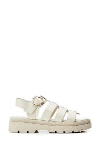 Белые сандалии в рыбацком стиле Obsidian на толстой подошве Moda In Pelle, белый