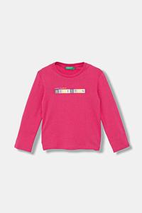 Детская хлопковая кофта с длинным рукавом United Colors Of Benetton, розовый