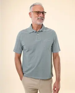 Мужское поло из пике темно-зеленого цвета Wickett Jones, темно-зеленый