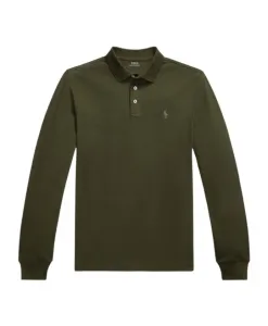 Поло-Рубашка приталенного кроя из эластичной сетки Ralph Lauren, зеленый