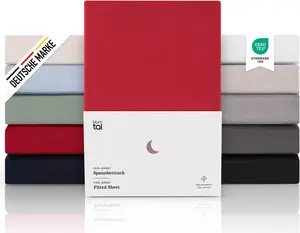 Простыня на резинке Premium 200x220 см, джерси, 2 шт., цвет: красный Blumtal