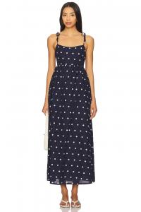 Длинное платье Valory Beach Riot, navy polka dot