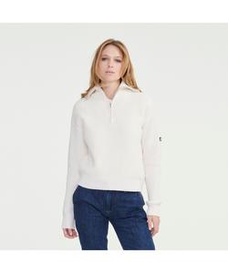 Свитер-пуловер с застежкой-молнией до середины груди