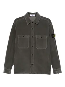 Вельветовая рубашка с карманом Stone Island, серый