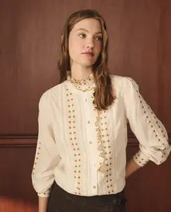 Блуза женская с длинным рукавом с вышивкой Lloyd's, экрю