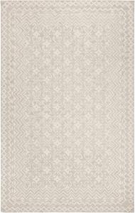 Ковер SAFAVIEH, 61 x 92 см, Blossom Collection, Grey & Ivory, ручной работы из шерсти, идеален для помещений с высокой проходимостью: прихожая, гостиная, спальня (BLM114F)