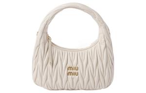 Wander Series сумка-хобо из овчины, наплечная сумка, кроссбоди, женская сумка белого цвета MIU MIU, Set (Bag+Dust Bag)