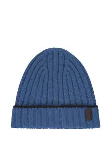 Шапка-бини с отворотом и рубчатой отделкой Moorer, синий