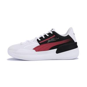 PUMA Кроссовки баскетбольные низкие Clyde Hardwood с амортизацией, износостойкие, unisex, черный красный