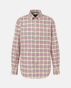 Рубашка из ткани милль веллела в клетку виши триколор классического узора Dustin, бордовый