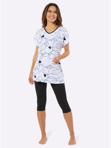 Sieh an! Пижама Капри белого и черного цвета