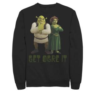 Мужской свитшот с текстовым плакатом «Шрек Фиона и Шрек Get Ogre It» Licensed Character