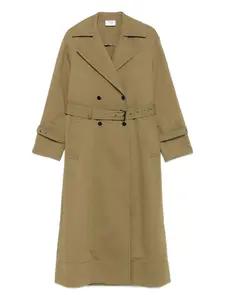 Двубортный тренч Akris Punto, зеленый