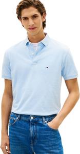 Мужская рубашка-поло Tommy Hilfiger с коротким рукавом из хлопкового пике, классический крой, Malaga Blue Heather