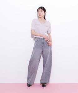 Кардиган с короткими рукавами из твида ламе Jill By Jill Stuart, цвет Pink