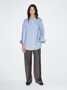 Полосатая рубашка из хлопковой смеси Massimo Dutti, Sky Blue