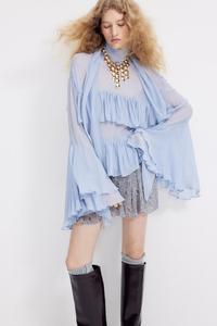 Расклешенная мини юбка H&M, серый