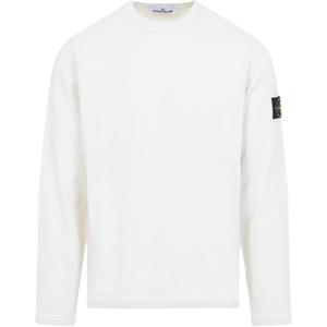STONE ISLAND Свитшот мужской белый с круглым вырезом Moderate